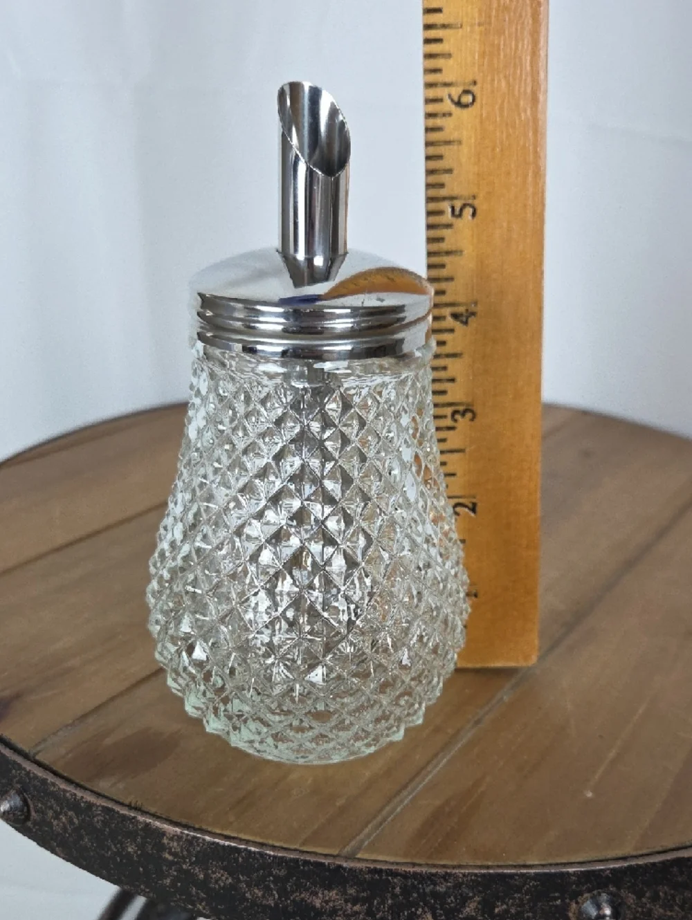 Clear Glass Sugar Dispenser with Silver Lid